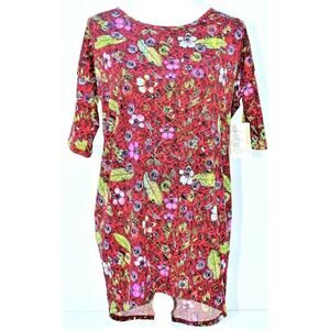 LulaRoe IRMA Tunic Top Size 2XS Small Floral Style New With Tags